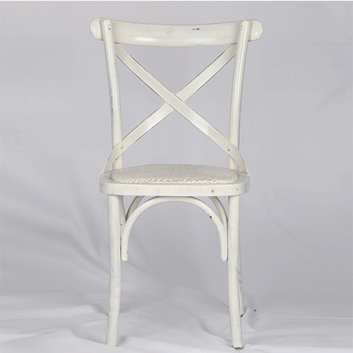 ZS-9002L ANTIQUE WHITE CROSS BACK CHAIR