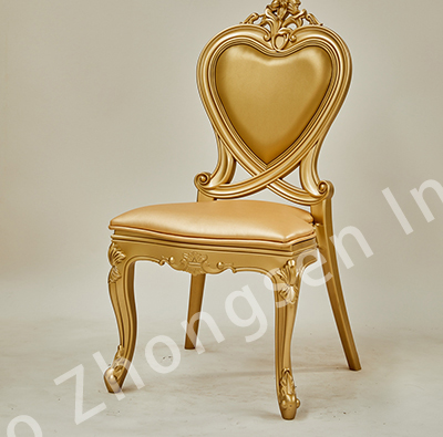 HR-PP9007 PP wood grain heart-shaped backrest Louis chair