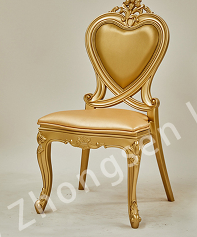 HR-PP9007 PP wood grain heart-shaped backrest Louis chair