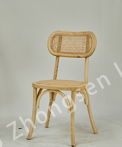 HR-WOOD5109 Wood Runway Cane Wicker Back Chair